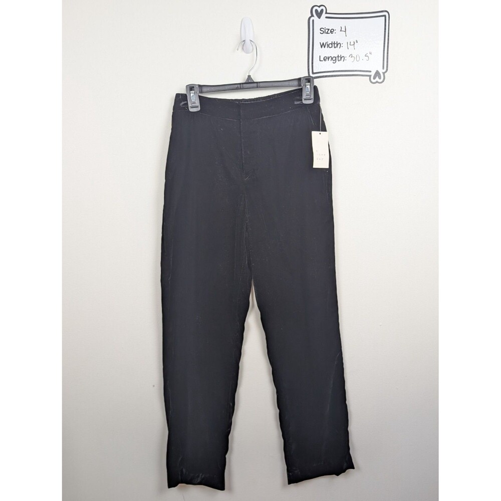 NEW A New Day High-Rise Straight Leg Velvet Trousers Black Size 4